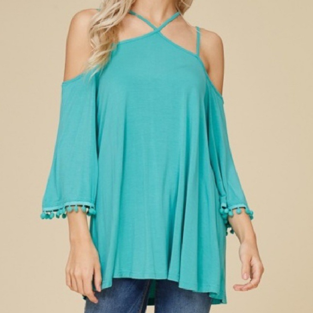 NWT Aqua Off Shoulder Relaxed Fit Tunic NEW S - 1X